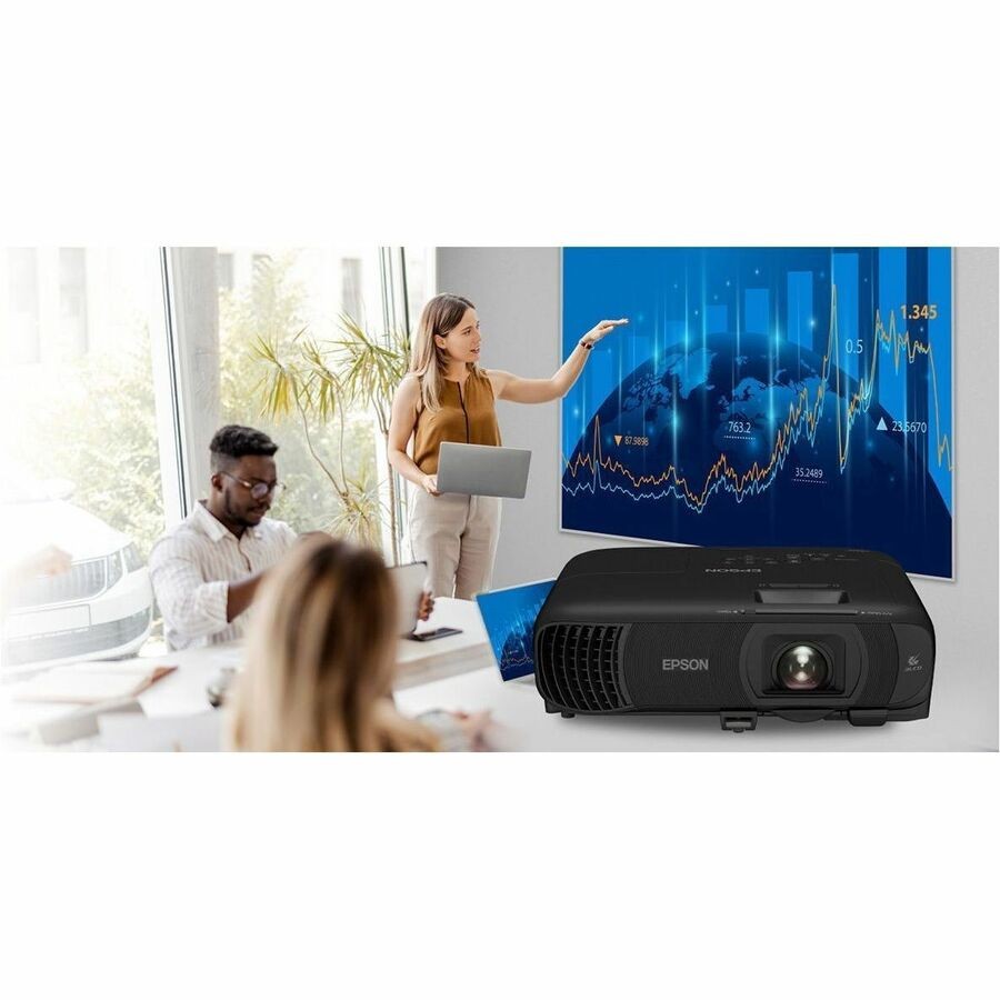 Epson PowerLite 1290 3LCD Projector - 16:10 - Ceiling Mountable - Black