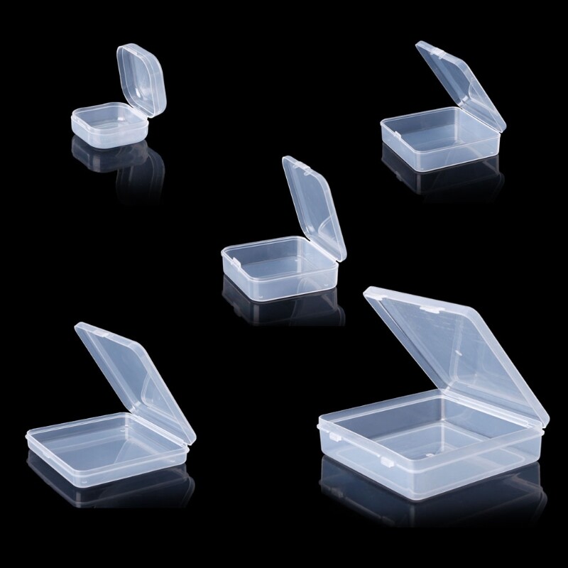 Square Transparent Plastic Jewelry Storage Boxes Beads for Case Container