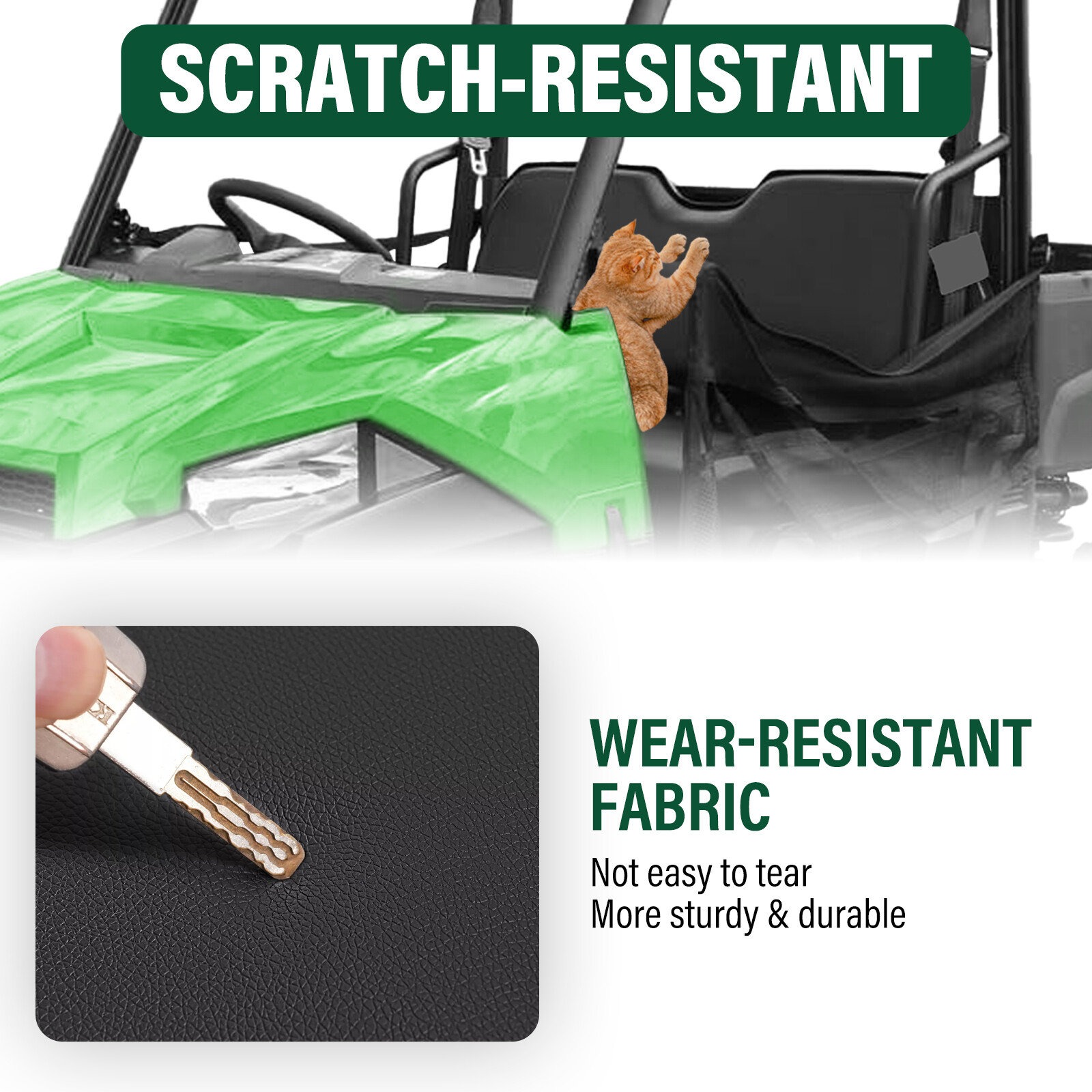 For Polaris Ranger XP Crew 800 900 2009-2018 Black Seat Bottom Back #2684885-070