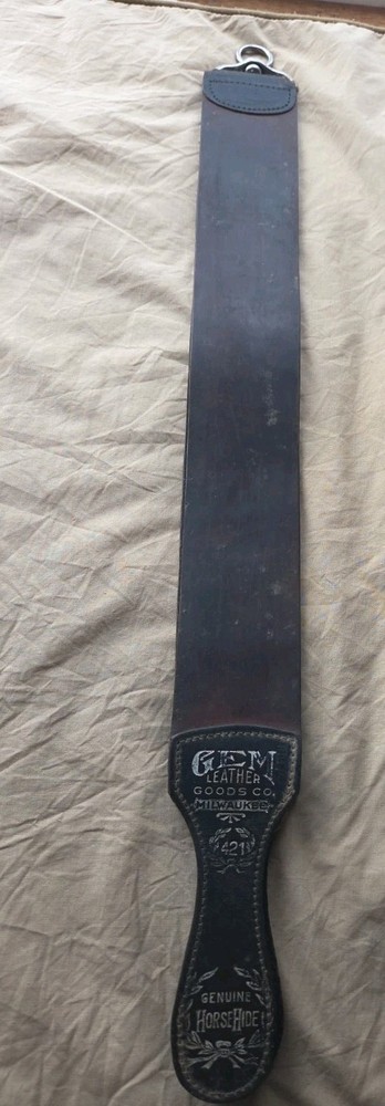 3 Vintage Barber Strops -