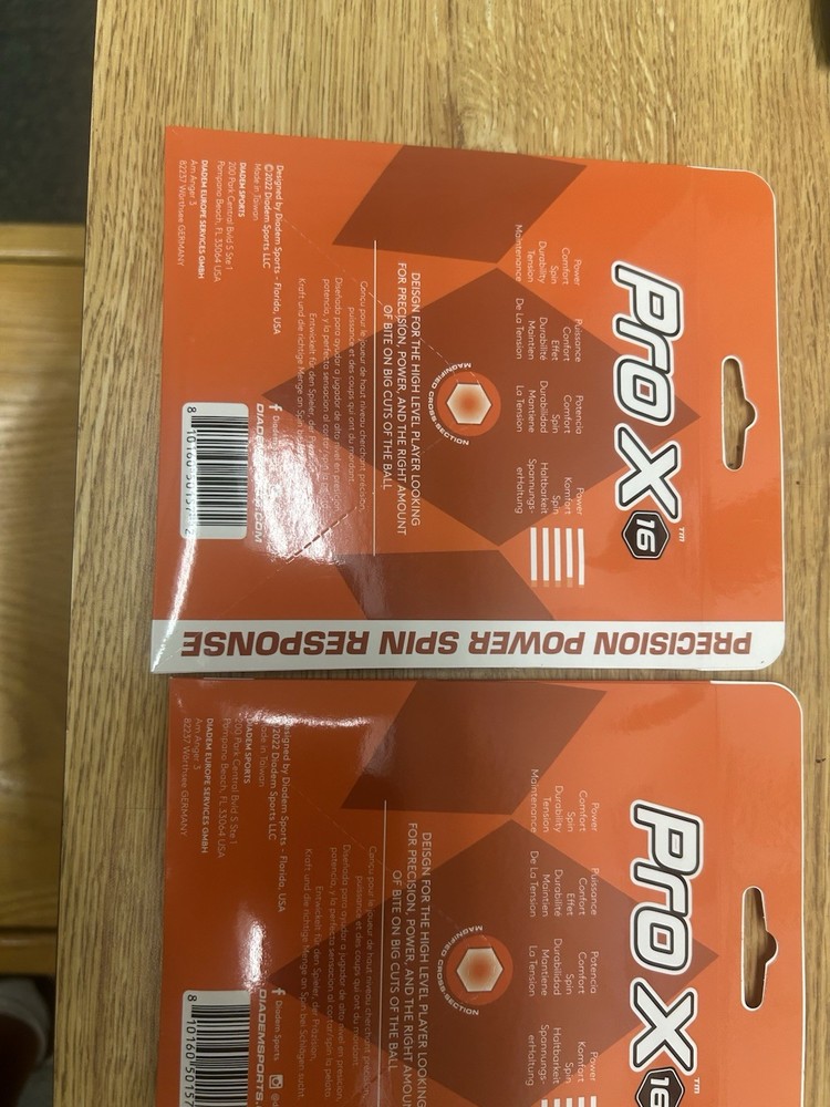 Diadem Pro X 16 Performance Tennis String - Orange - Hex Shape - TWO PACK!!!