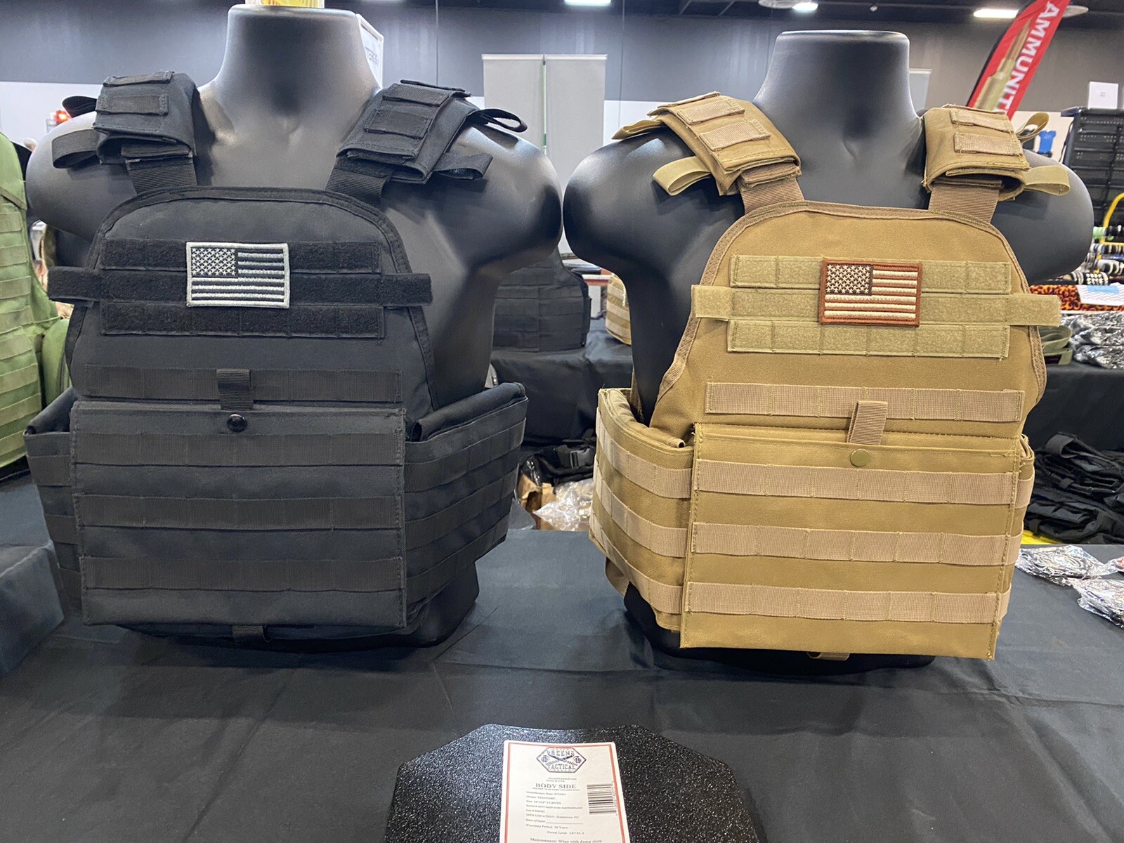 *NEW: Black Tactical Vest Plate carrier w/ 2 Curved 10x12 Plates