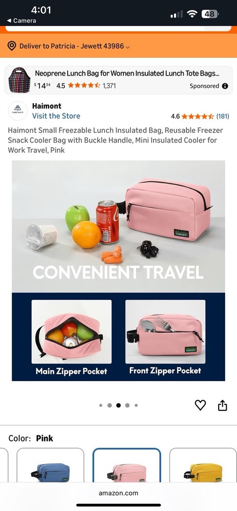 Haimont Freezable Snack Bag, Pink