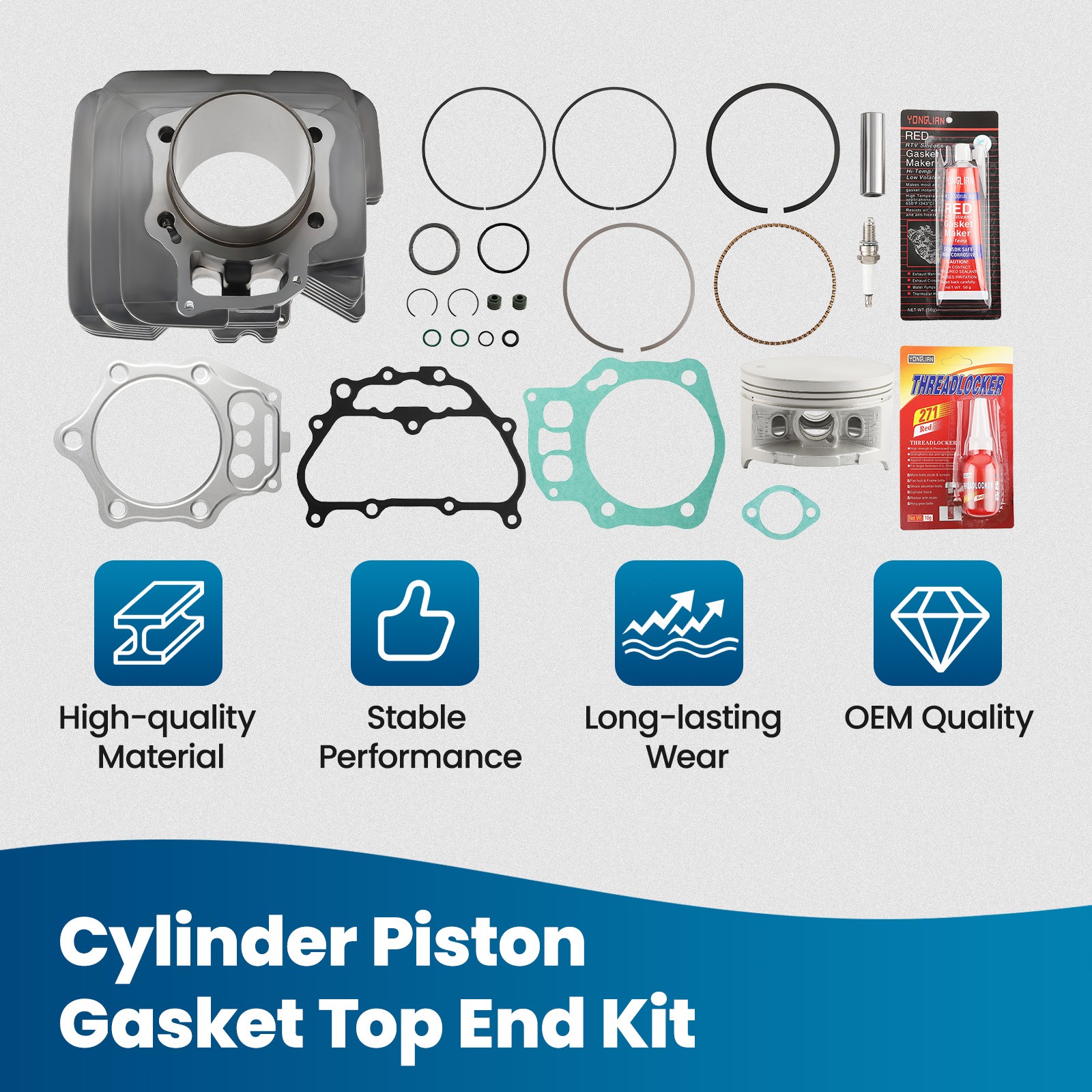 Cylinder Piston Top End Kit for Honda TRX500FM/FE Foreman 500 4x4/S/ES 2005-2011