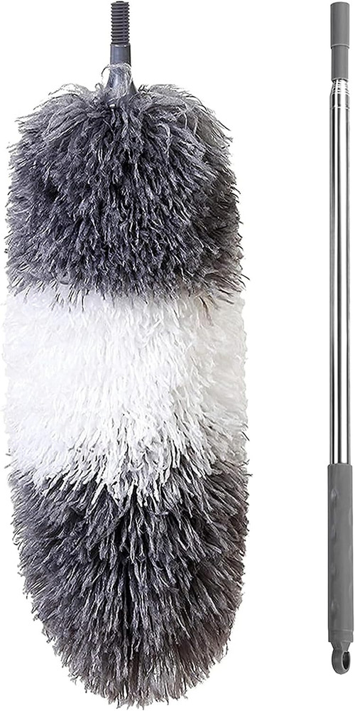 BOOMJOY Microfiber Feather Duster with Extendable Pole and Bendable Head, 100" T