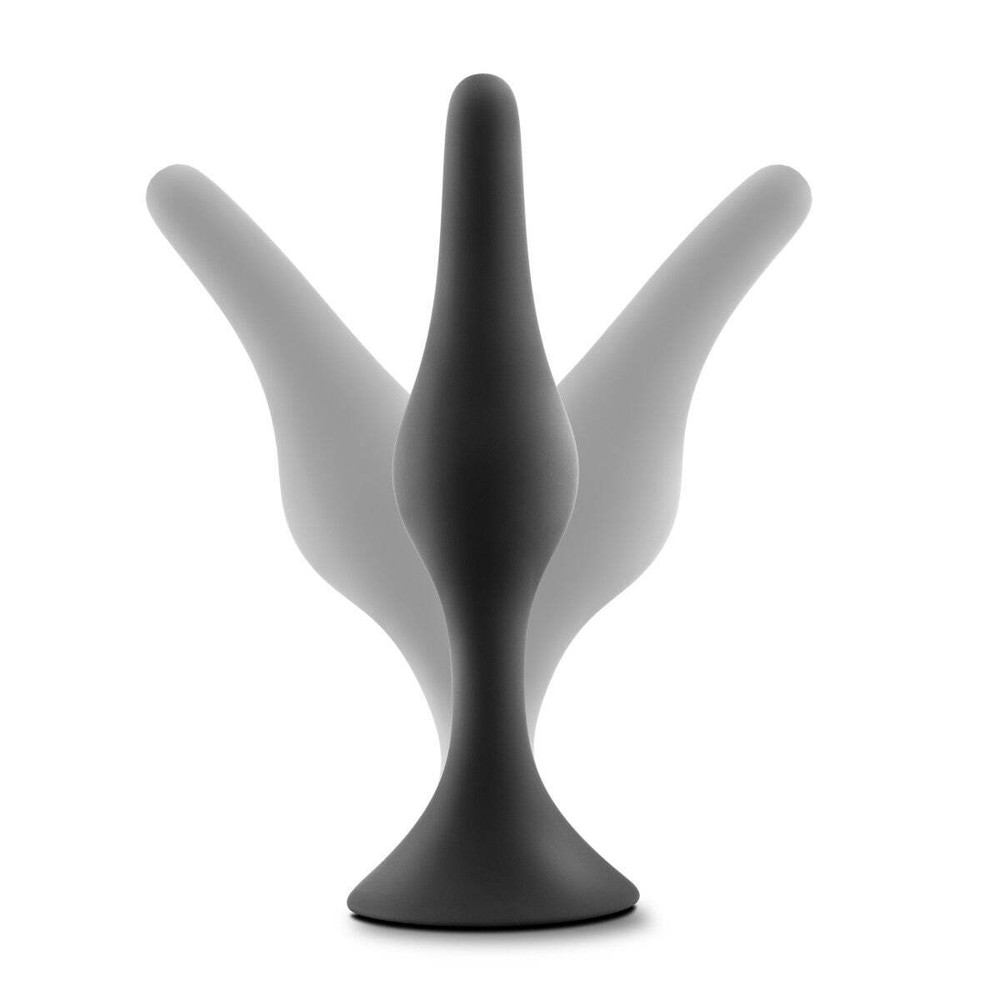 Blush Luxe Beginner Silicone Satin Smooth Anal Training Plug Kit Suction Cup