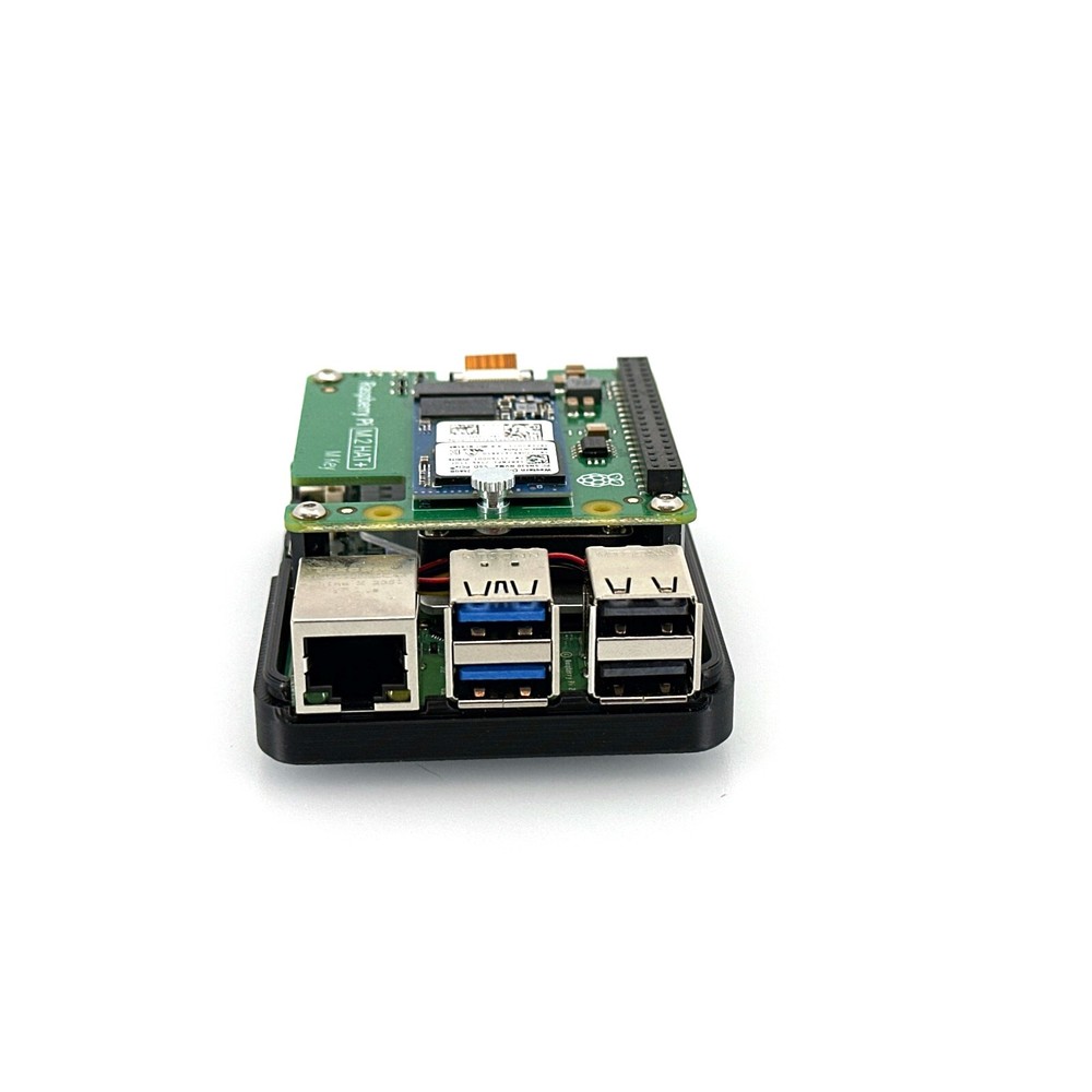 Raspberry Pi 5 Case for Official Raspberry Pi M.2 Hat+, Custom 3D-Printed