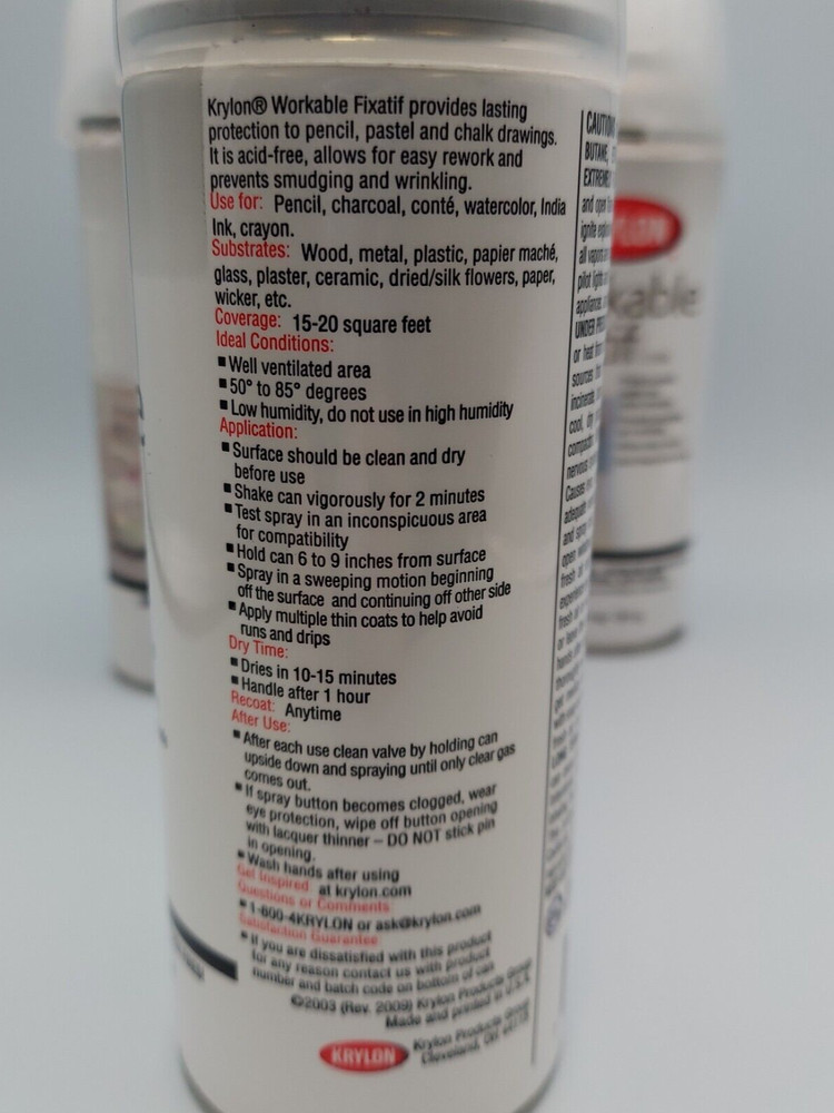 Krylon Workable Fixatif- Damaged Cap/Label