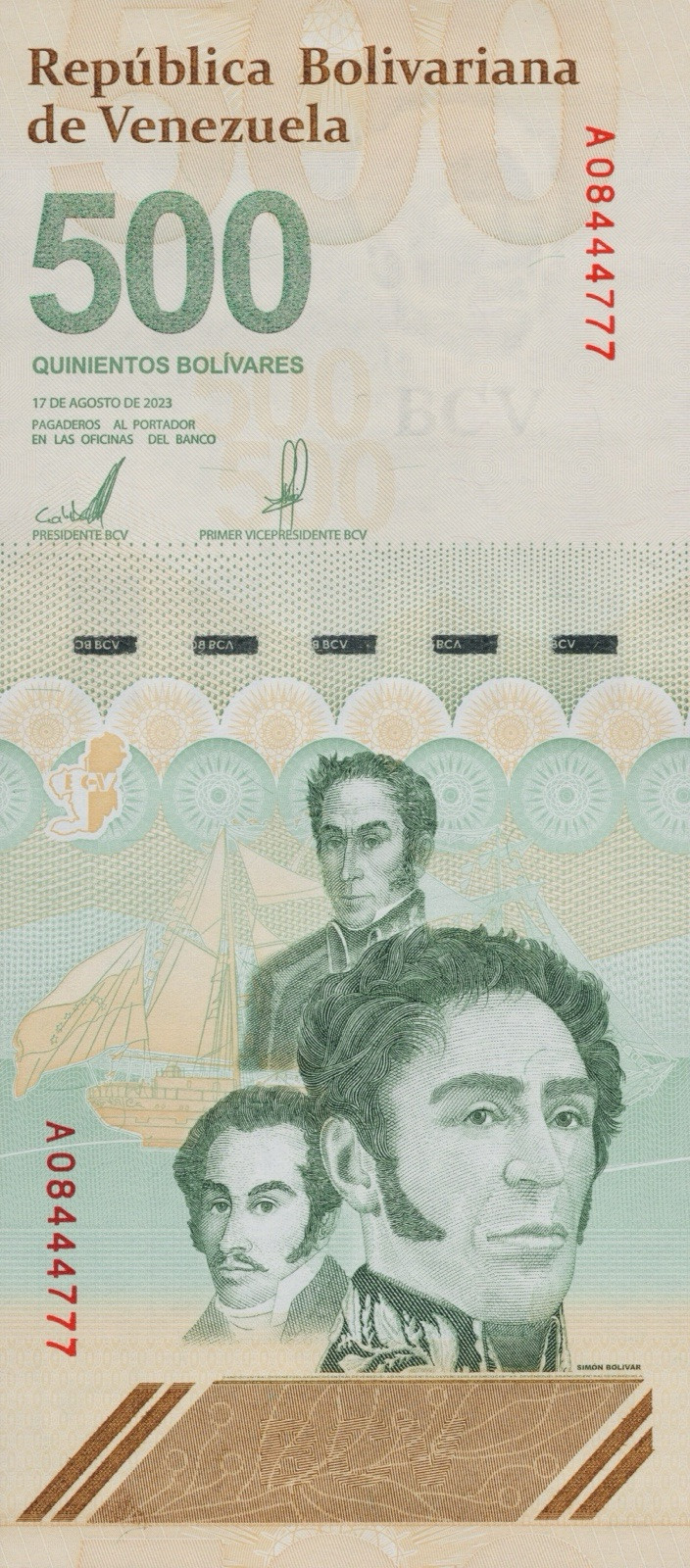 VENEZUELA 500 DIGITALES 2023 qty 5 Cir. 500 million bolivar soberano USA