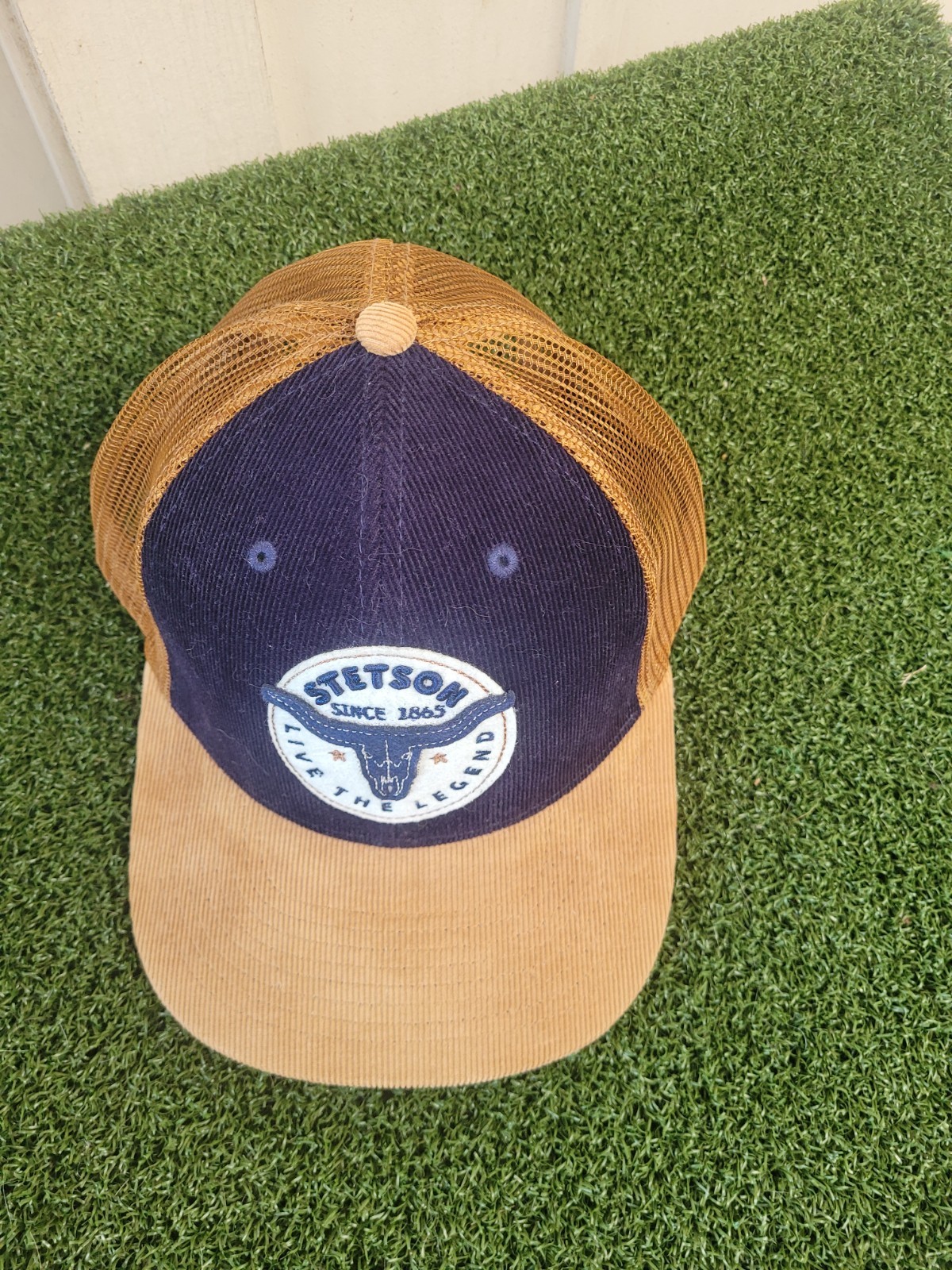STETSON 'LIVE THE LEGEND' FELT TRUCKER CAP / HAT w/ Steer Head Patch SNAP Back