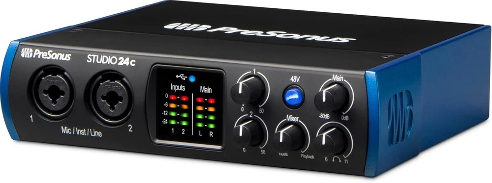 2x2, 192 kHz, USB Audio Interface with Studio One DAW Recording Software