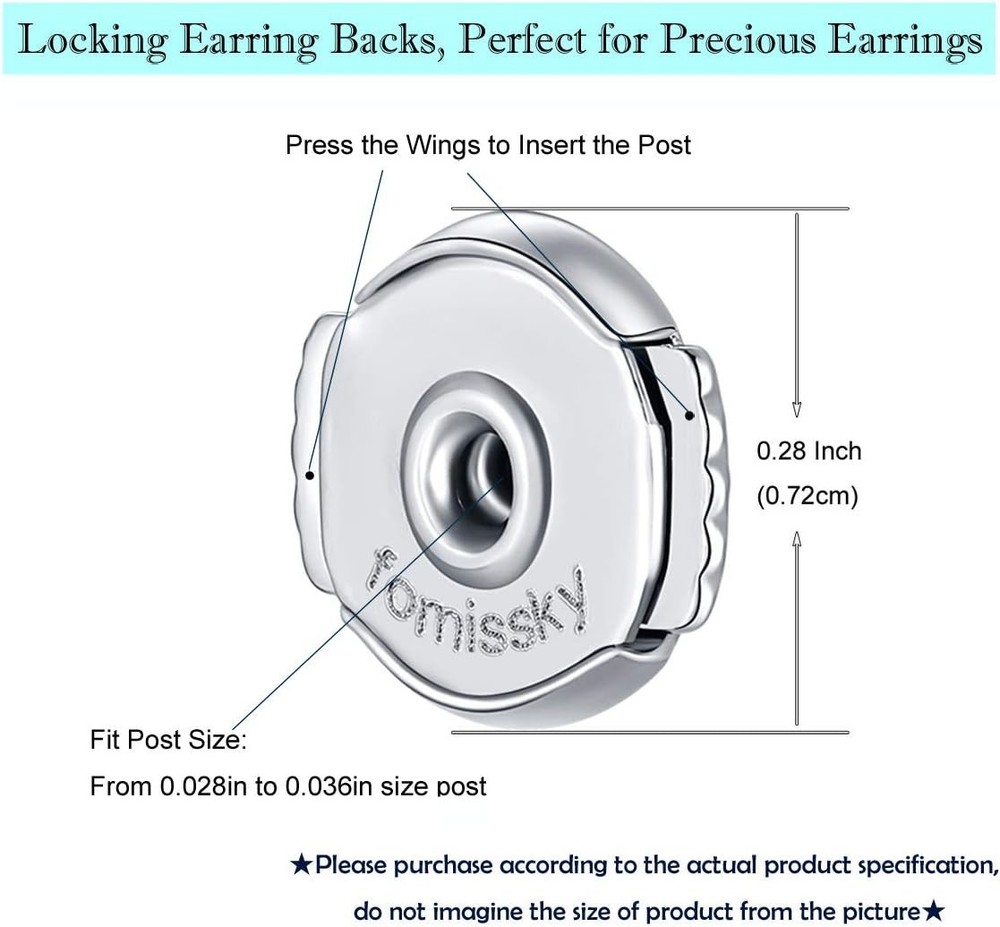 Fomissky-Sisa Secure Earring Backs for Studs, 3 Pairs Locking Earring Backs Repl