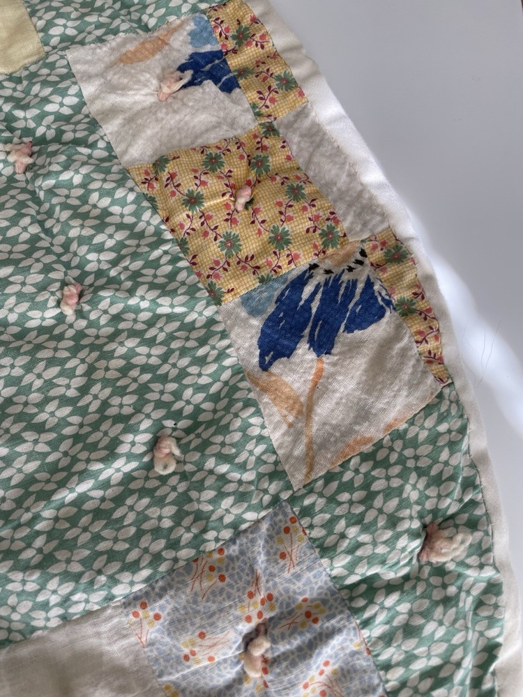 Vintage Round Circle Playmat Ninepatch Quilt