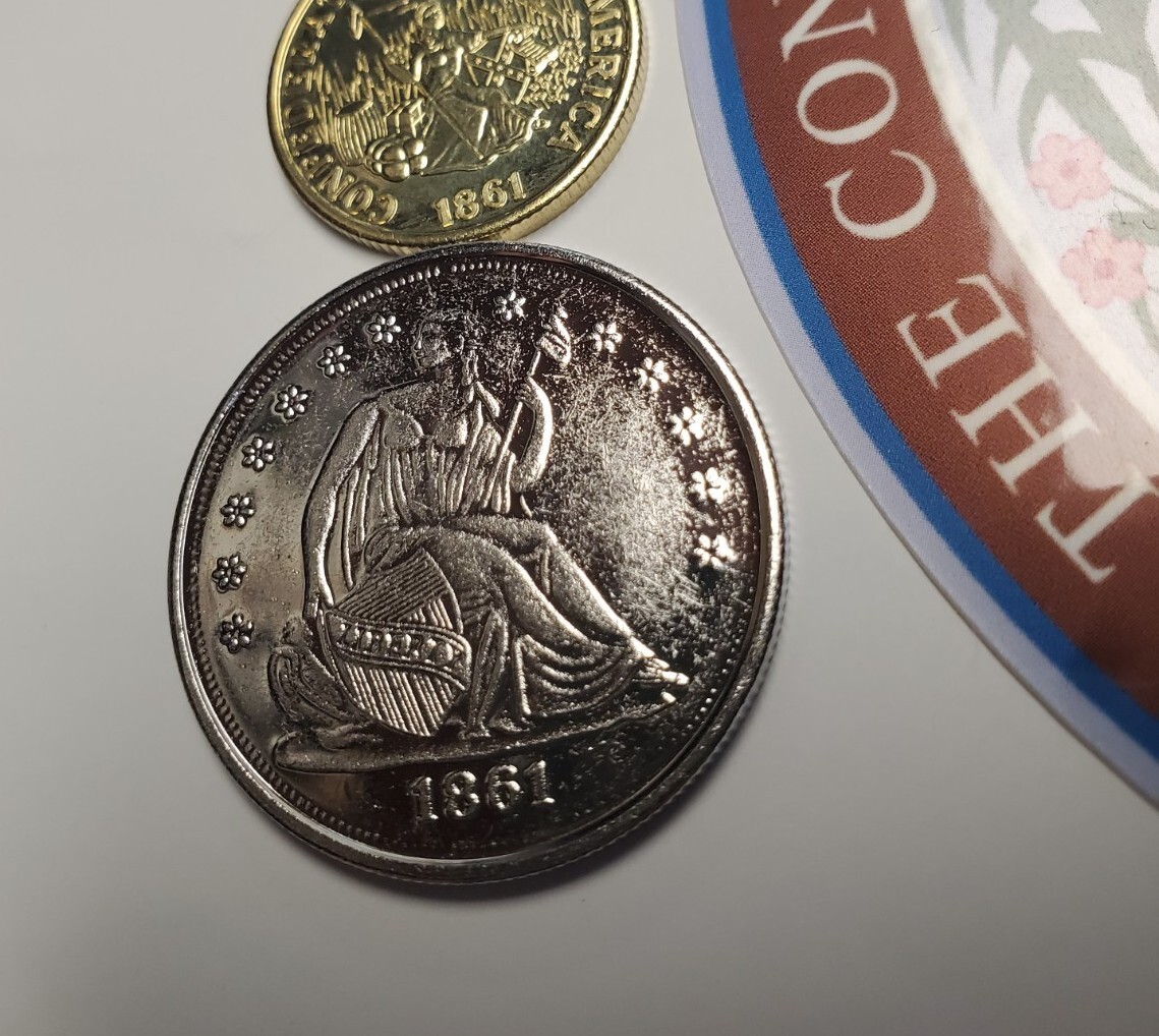 Seal of Confederate States of America C.S.A. 🇸🇴 HUGE 5" Decal & Coins