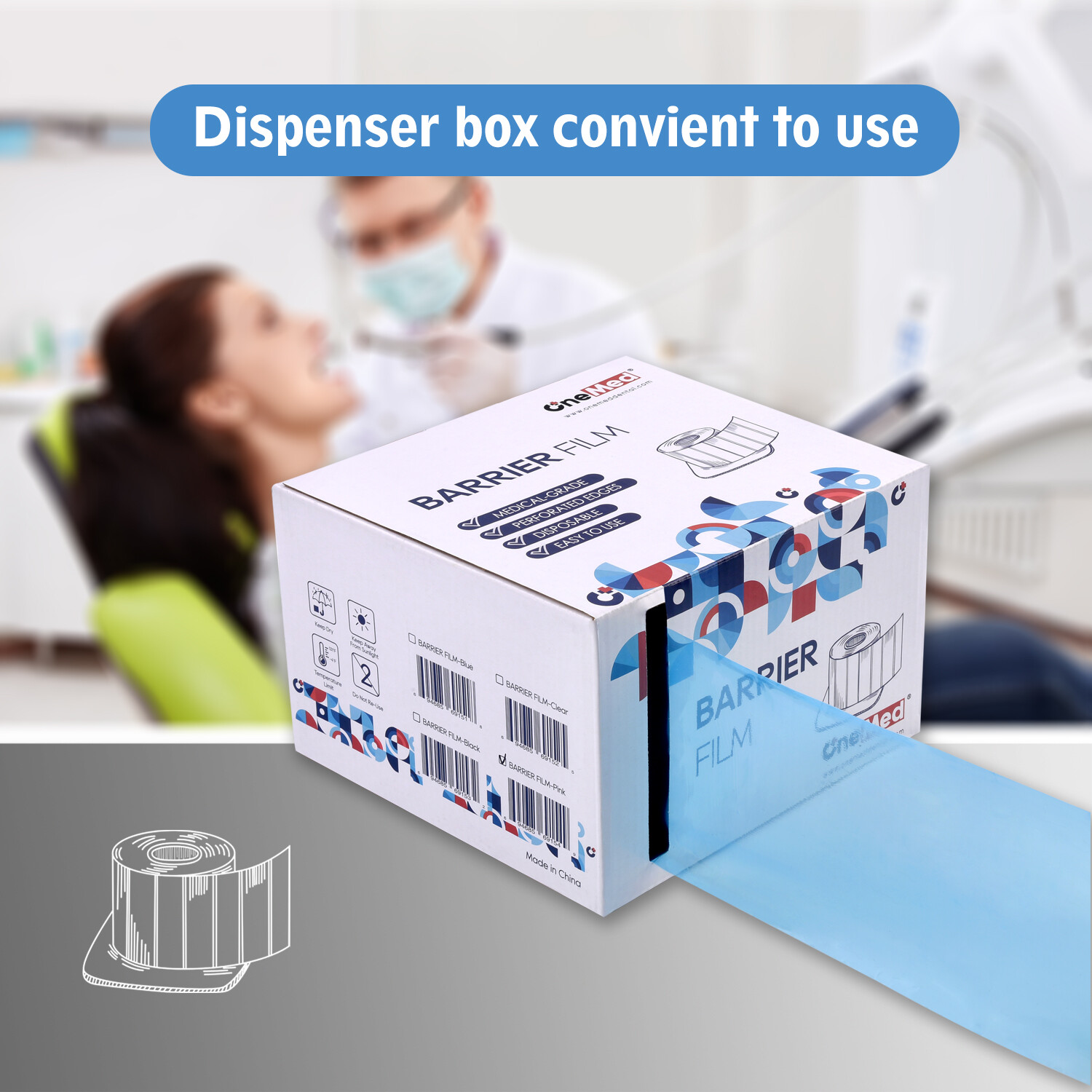 Barrier Film Tattoo Plastic Wrap w/ Dispenser Box 4" x 6" 1 Roll 1200 Sheet