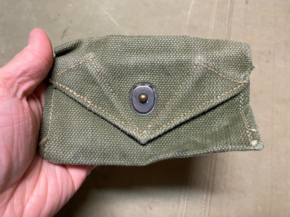 ORIGINAL WWII US ARMY M1942 FIRST AID CARRY BELT POUCH-OD#7
