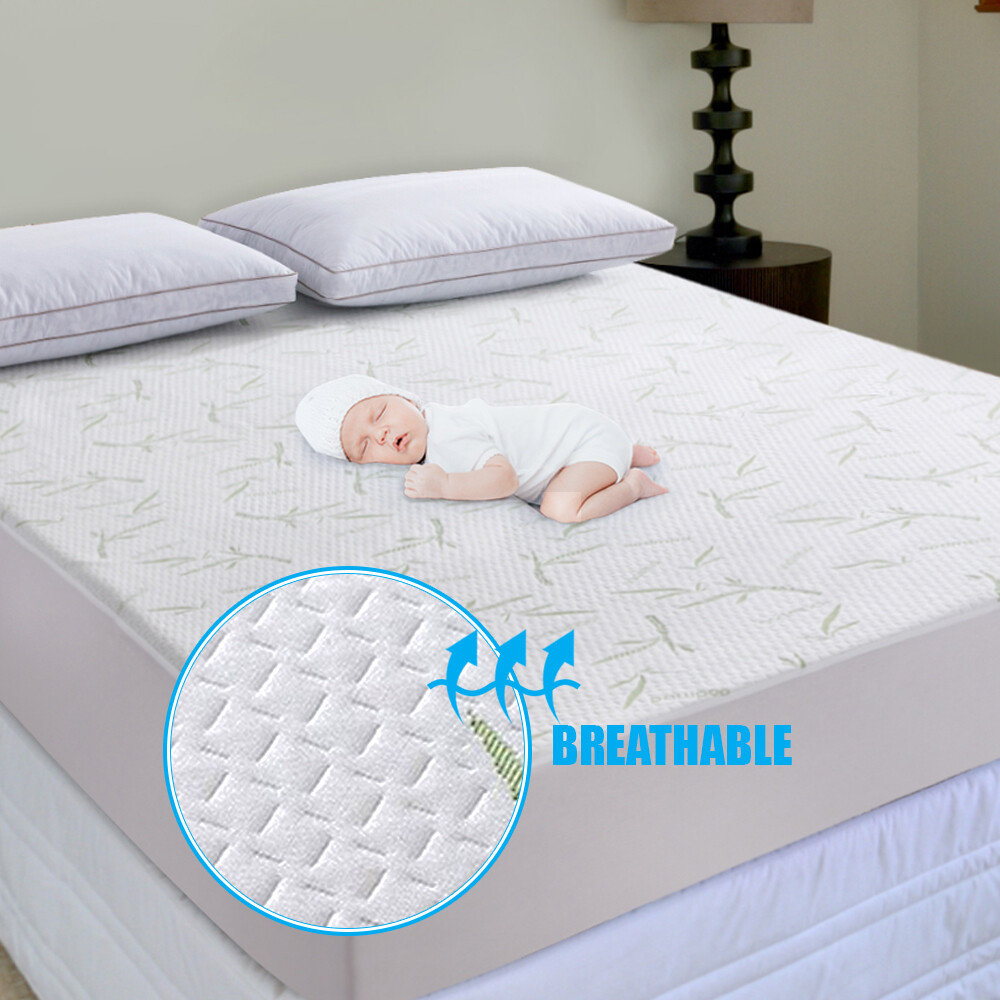 Waterproof Bamboo Mattress Protector Hypoallergenic Breathable Fitted Bed Covers