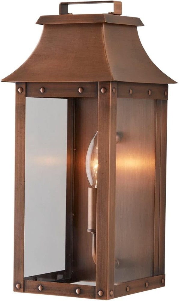 Vintage Solid Copper One Light Dimmable Wall Mounted Outdoor Wet Rated Lantern