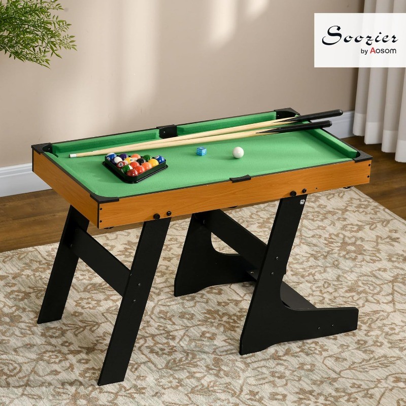 38" Foldable Billiards Tabletop Game Pool Table Set Fun for The Whole Family