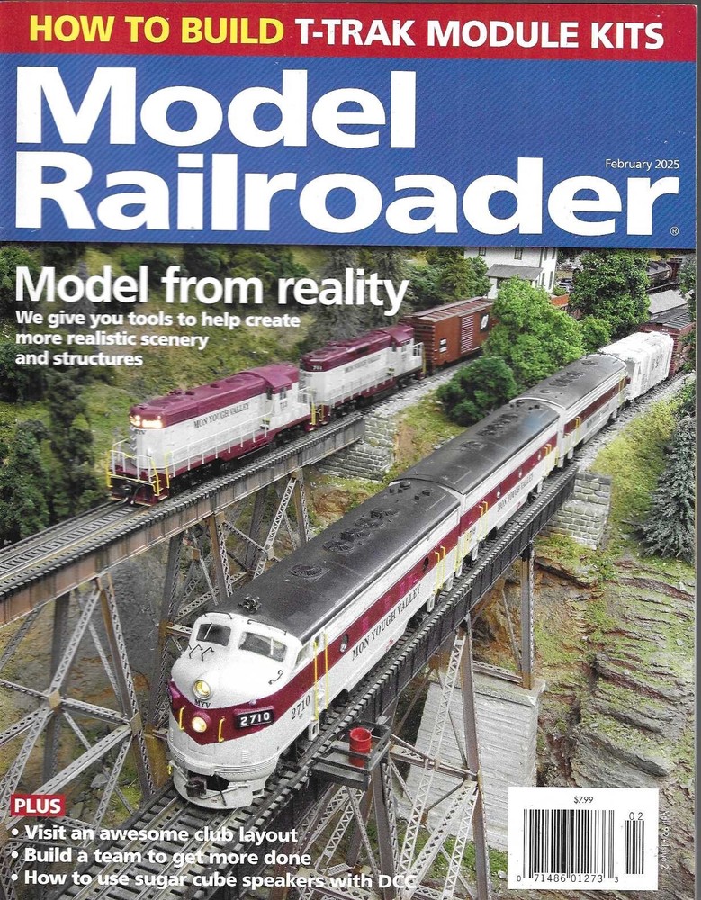 Model Railroader Feb. 2025 N Scale T-Track Module Kits Scenery Structures
