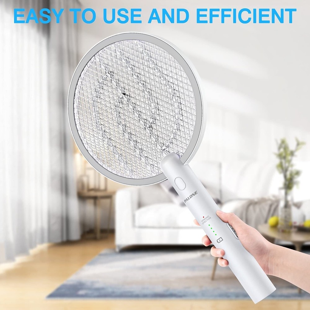 Handheld USB Rechargeable Mosquito Fly Swatter Zapper Killer Bug Insect Racket