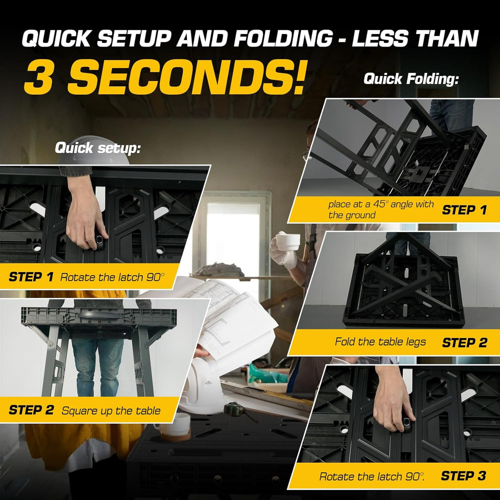 Express Folding Work Table, Easy Setup Portable Folding Work Table & Portable Fo