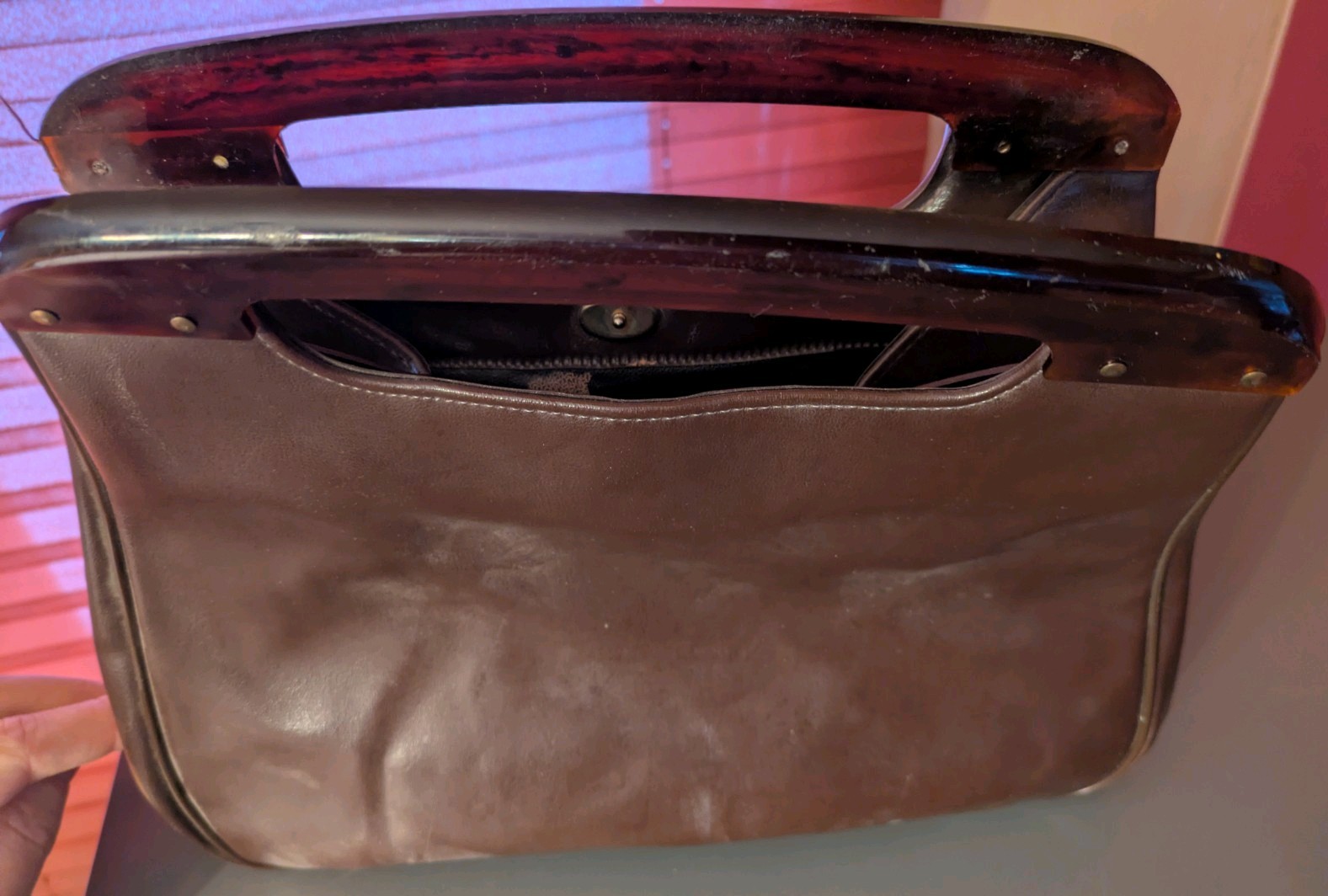 Vintage Excel Handbag With Lucite Handle