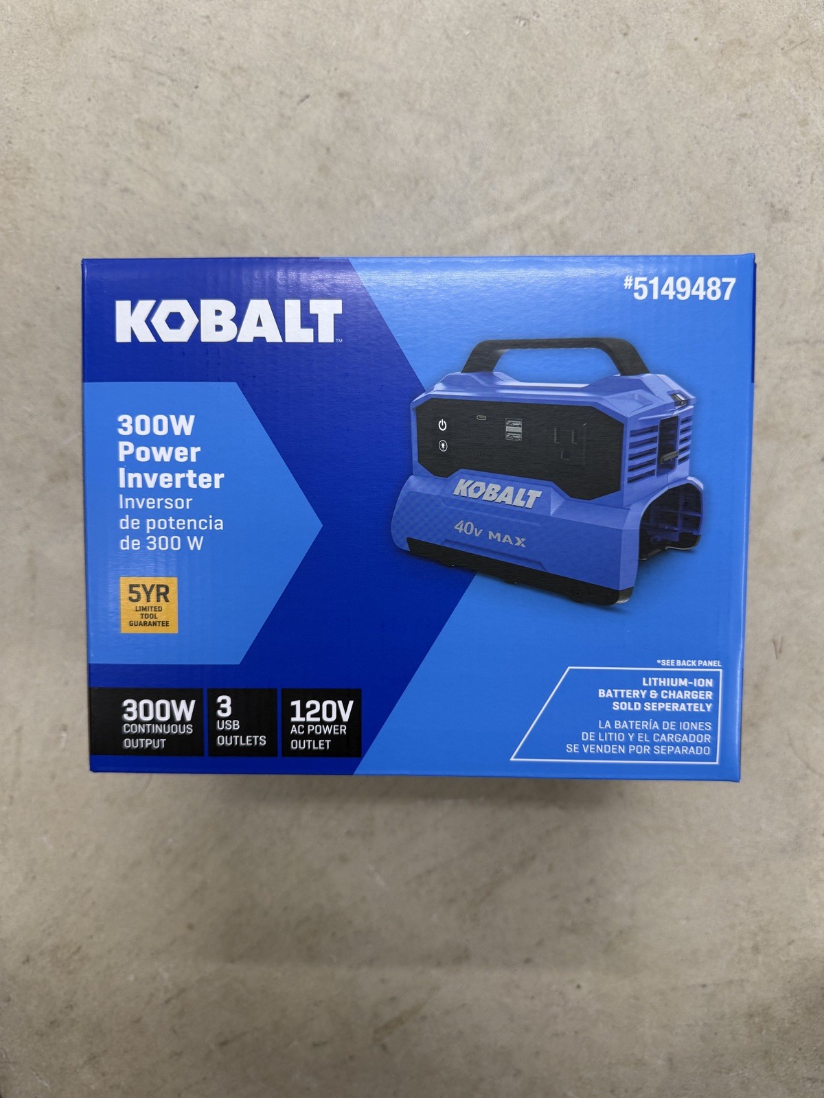 Kobalt Gen4 300-Watt Portable Power Station inverter