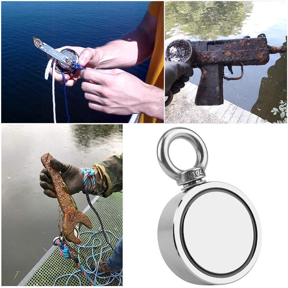 Double-Sided Magnet Fishing Kit with Case, 1000LBS Strong Pulling Force Fishi...