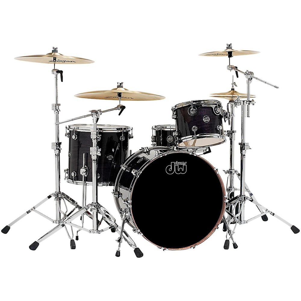 DW Performance Series 4-Piece Shell Pack Ebony Stain Lacquer Chrome