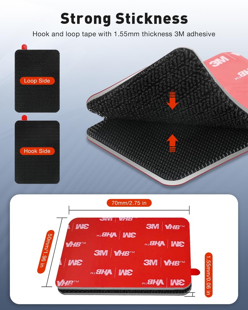 Radar Detector Mount with Dashboard Hook-and-Loop Installation, Tool-Free Set...