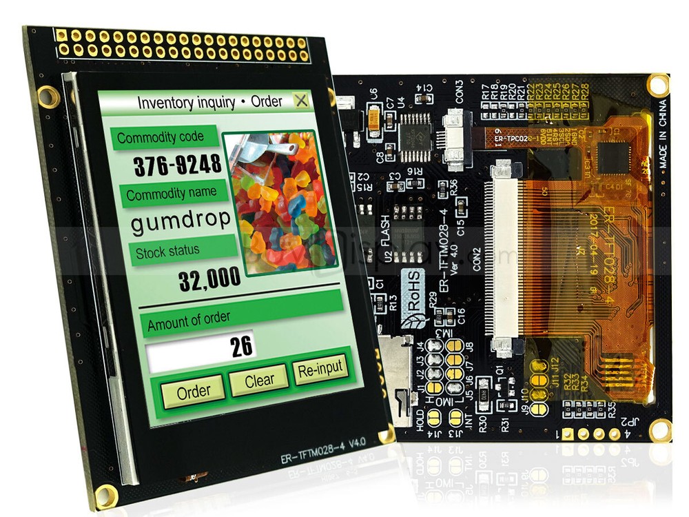 2.8"inch TFT LCD Display w/Capacitive Touch Panel Screen,Breakout Board,Tutorial