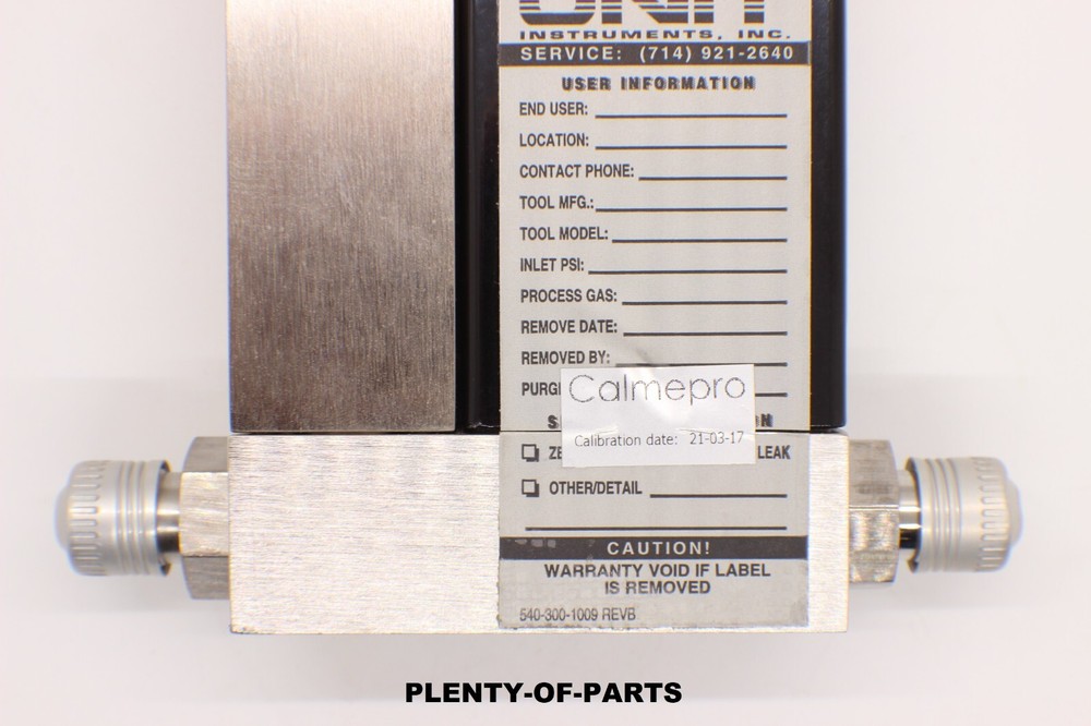 Unit Instruments Mass Flow Controller 1100 Series N2 500psi Max 50SCCM