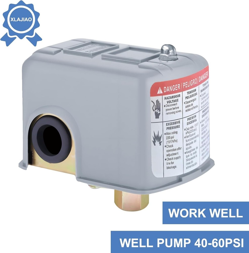 Pressure Switch for Well Pump 40-60 PSI, Water Pressure Switch Adjustable Differ