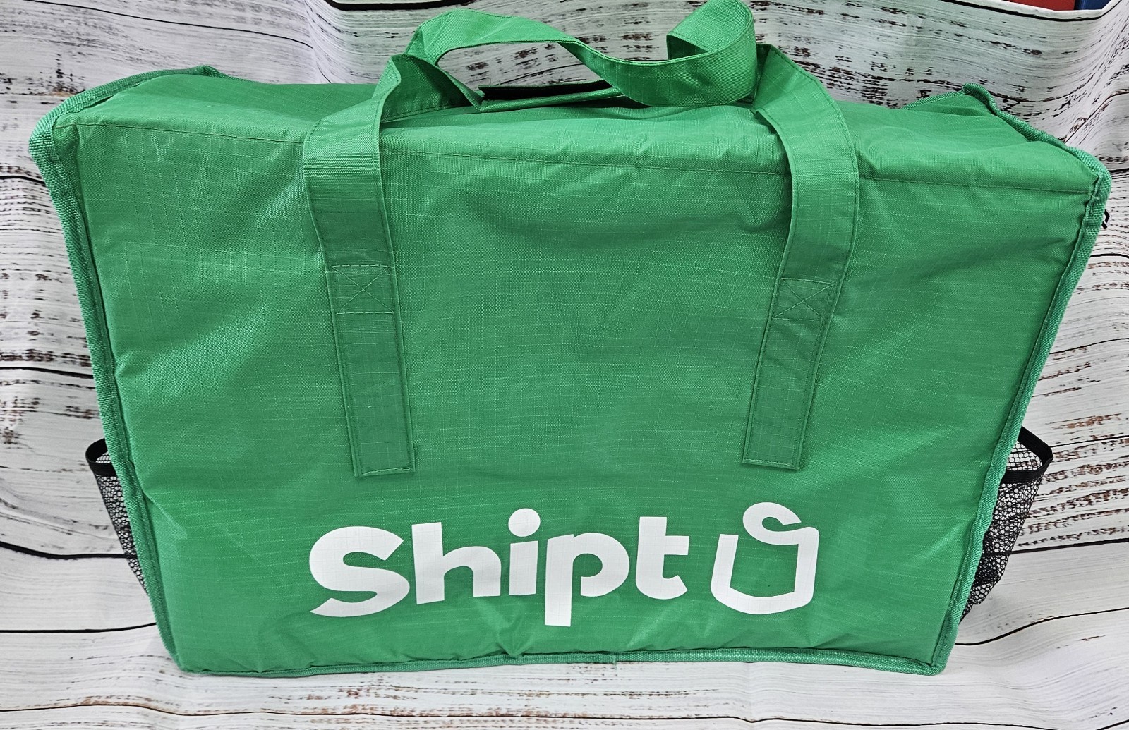 Brand New SHIPT XL Insulated Food Grocery Delivery Bag Green 21x8x13