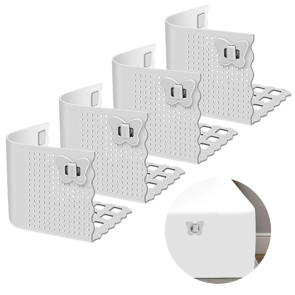 Corner Bed Sheet Holders with Sheet Locks & Non-Slip Fasteners - Universal Fit