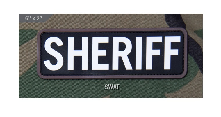 Morale Patch - Milspec Monkey - SHERIFF - SWAT Pattern - 6 " x 2 " - PVC