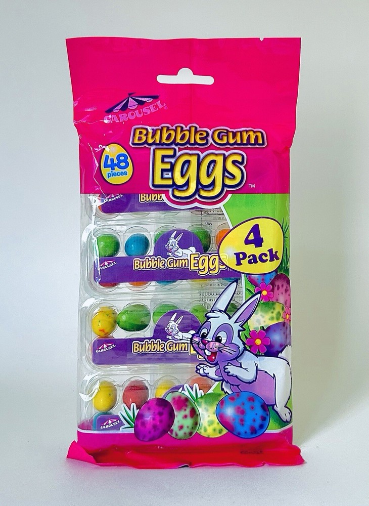 Vintage 2003 Ford EASTER BUBBLE GUM EGGS Bubble Gum Dozen candy container 4 PACK