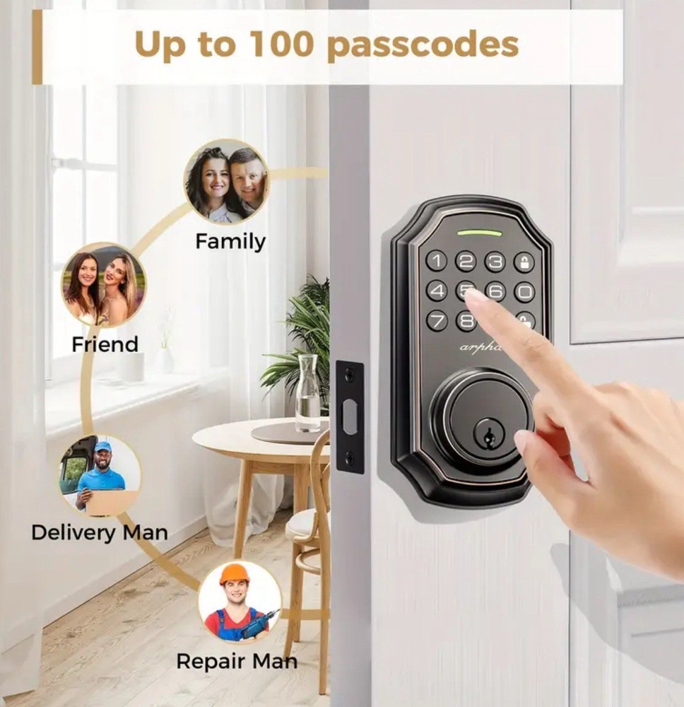 Arpha Smart Keyless Entry Door Lock - 100 Code Anti-Peek Combination