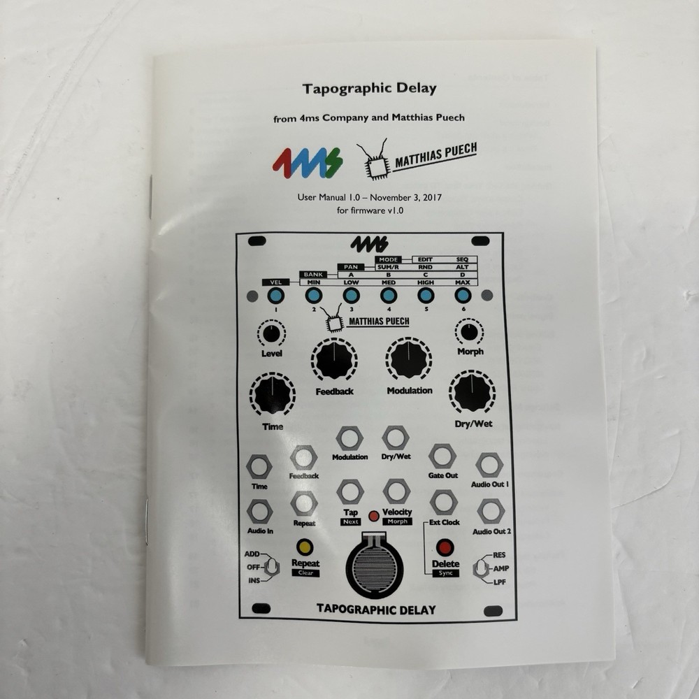 New 4MS Company Tapographic Delay Module Complete in Box