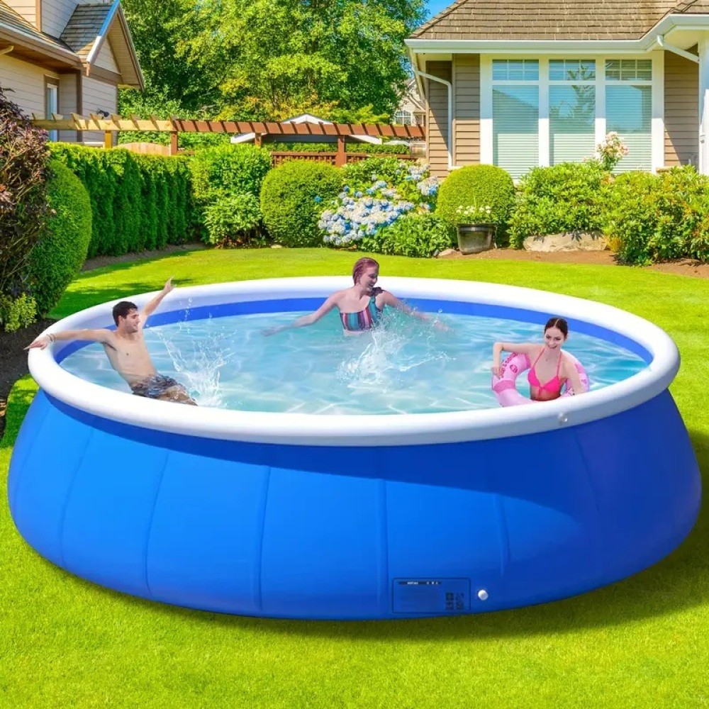 240cm Blue PVC Inflatable Swimming Pool for Garden Backyard