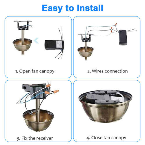Ceiling Fan Remote Control Kit w/ Timer 3 Speed & Light Switch for Existing Fans