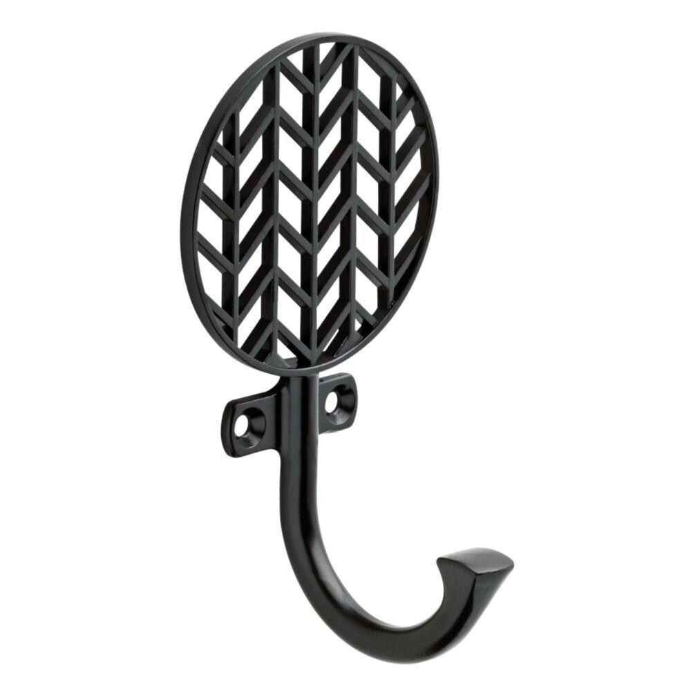 (5 Pack) 5 inch Chevron Hook Flat Black