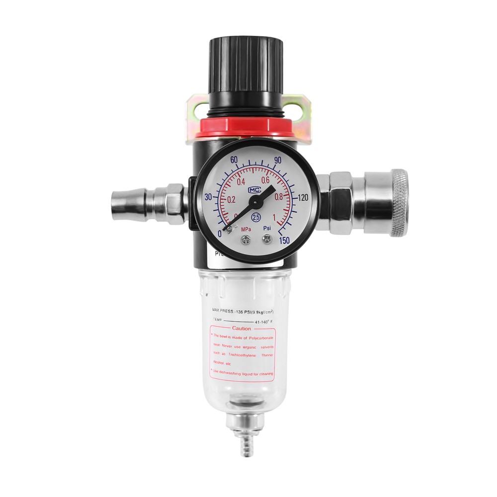 1/4" Air Compressor Filter Regulator Water Pressure Moisture Trap Separator