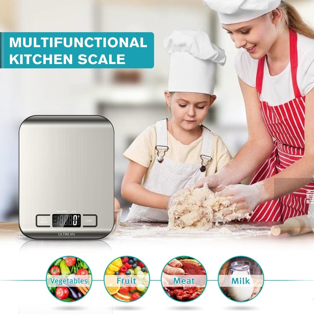 Digital Kitchen Scale for Cooking & Baking - 11Lb Capacity with Tare Function