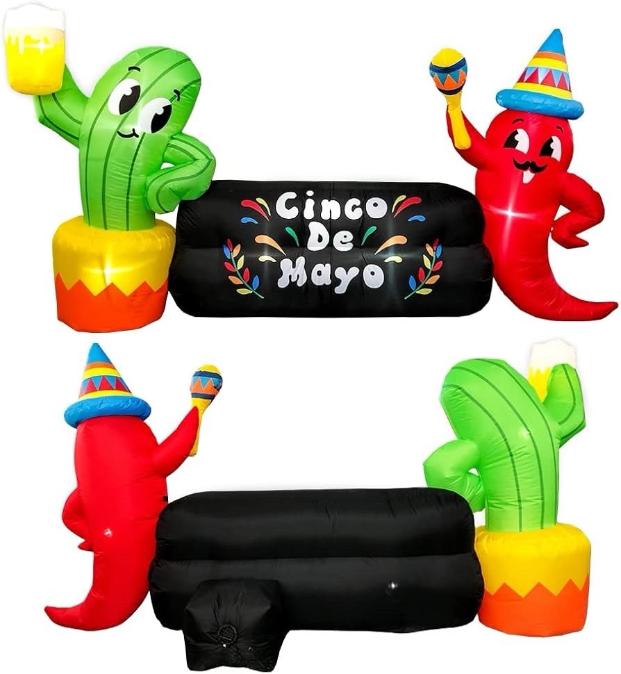 8FT Inflatable Cactus Pepper Outdoor Yard Decoration Holiday Party Lawn Decor