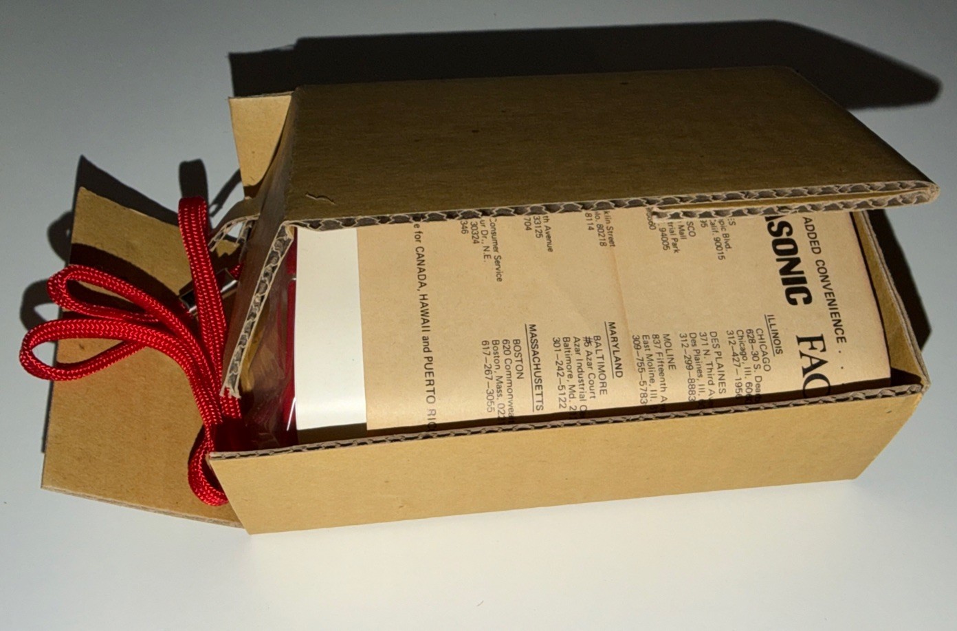 Vintage Panasonic R-1052 Red Portable AM Radio NEW In Box Complete w/Paperwork