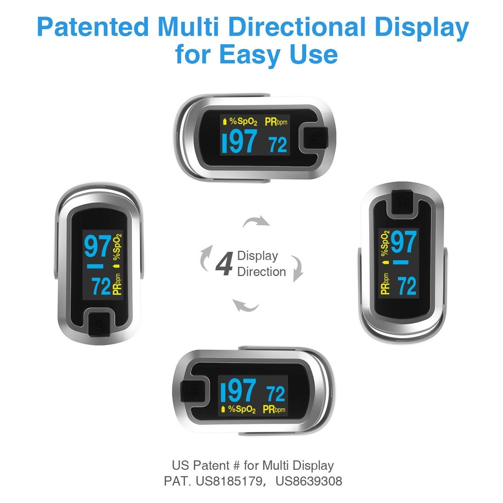 Portable Finger Pulse Oximeter - Easy One Button Operation