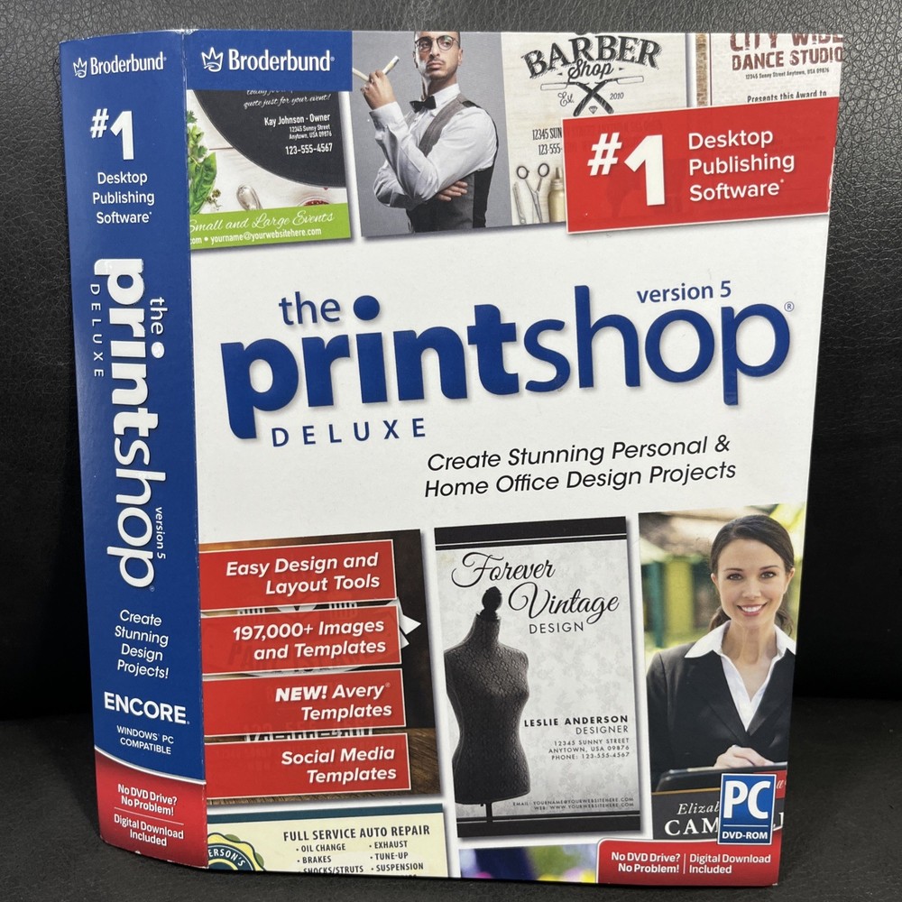 The Printshop Deluxe Suite Version 5 by Broderbund Encore (SAME DAY CODE) READ
