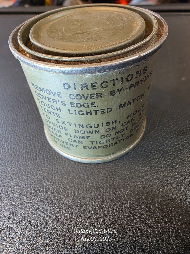 GI WWII Wood Alcohol C Ration Heater Can